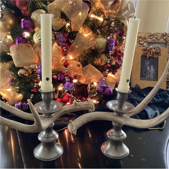 Pewter Antler Candle Holders - Picture 8 of 8